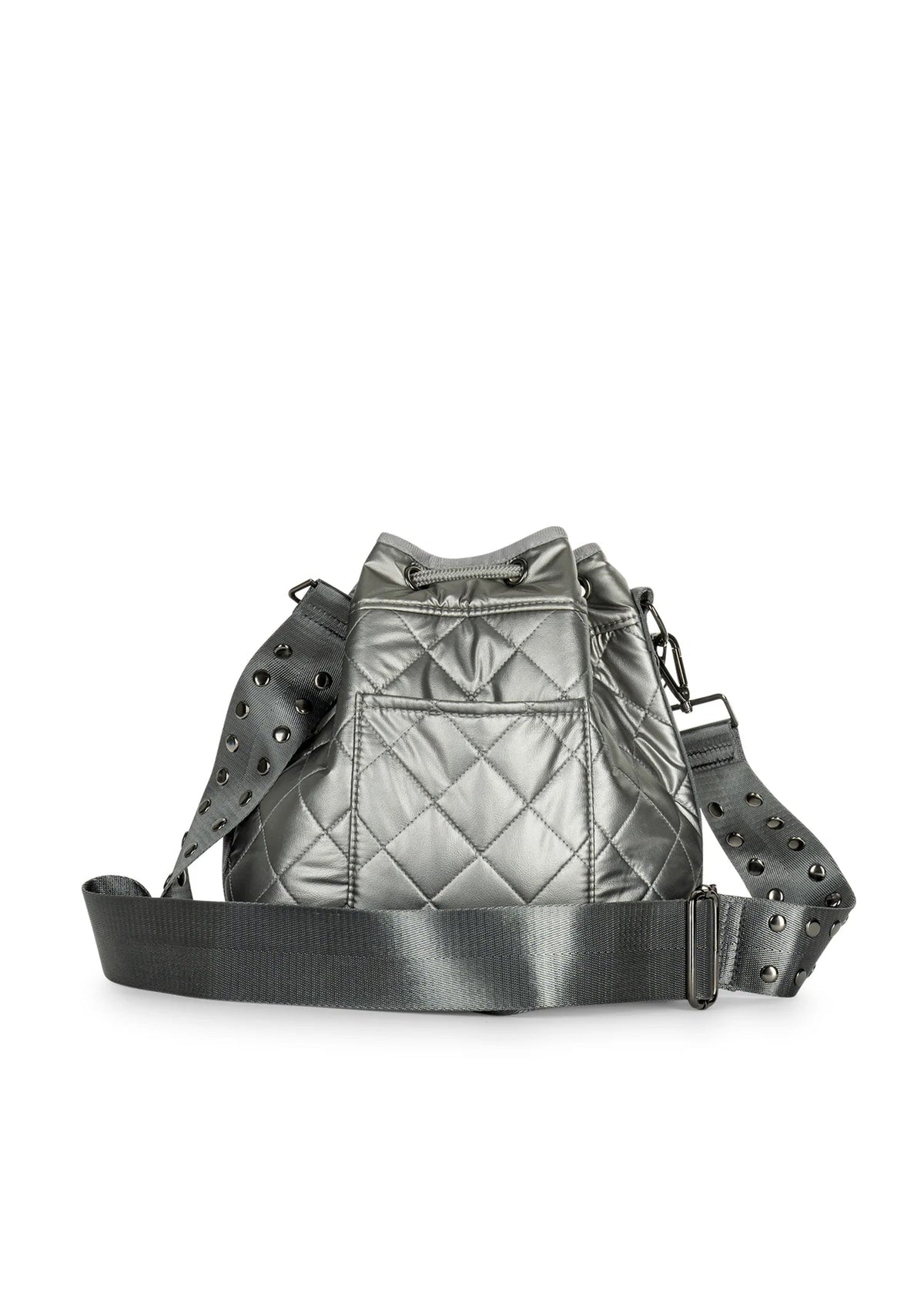 Haute Shore  Puffer Quilted White Bucket Bag - Lindsey Blanc